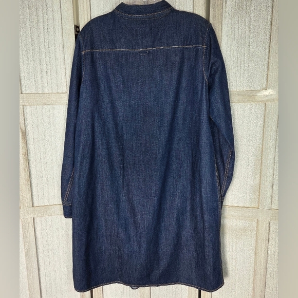 Brooks Brothers Womens Red Fleece Denim Shirt Dress Size 12 100% Cotton - Picture 3 of 10
